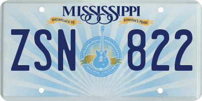 MS license plate ZSN822