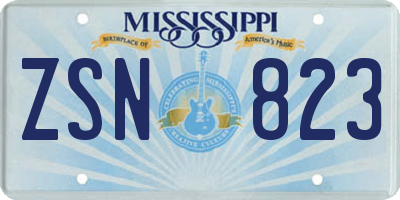 MS license plate ZSN823