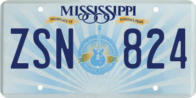 MS license plate ZSN824