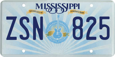 MS license plate ZSN825