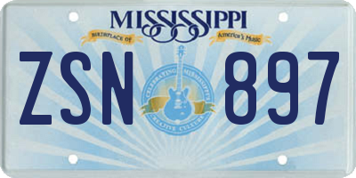 MS license plate ZSN897