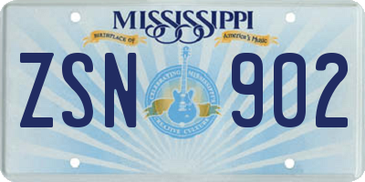 MS license plate ZSN902