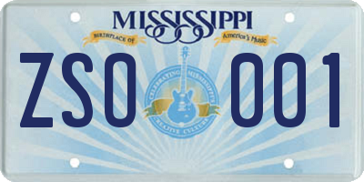 MS license plate ZSO001