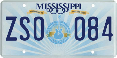 MS license plate ZSO084