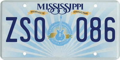 MS license plate ZSO086
