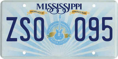 MS license plate ZSO095