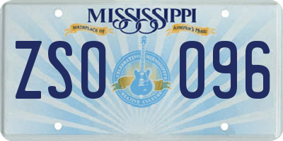 MS license plate ZSO096