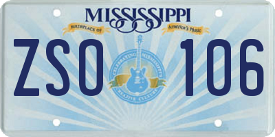 MS license plate ZSO106