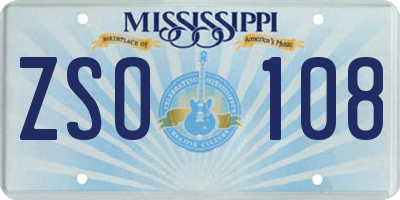 MS license plate ZSO108