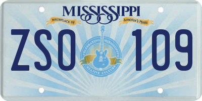 MS license plate ZSO109