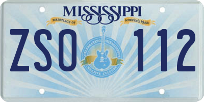 MS license plate ZSO112