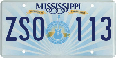 MS license plate ZSO113