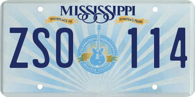 MS license plate ZSO114