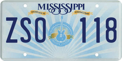MS license plate ZSO118