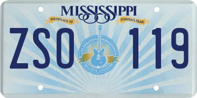 MS license plate ZSO119