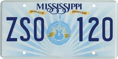 MS license plate ZSO120