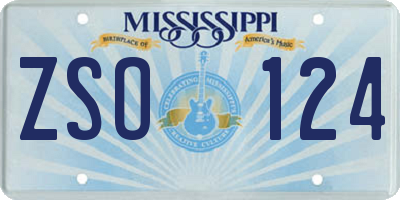 MS license plate ZSO124