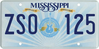 MS license plate ZSO125
