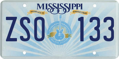 MS license plate ZSO133