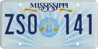 MS license plate ZSO141