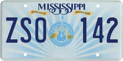 MS license plate ZSO142