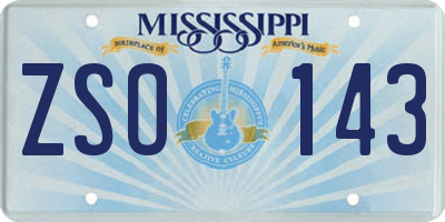 MS license plate ZSO143
