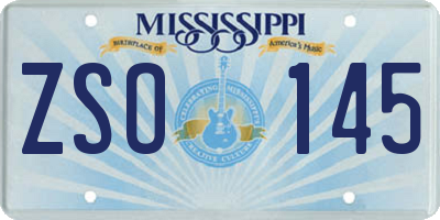 MS license plate ZSO145