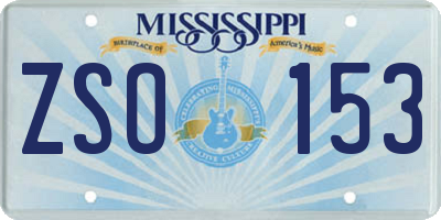 MS license plate ZSO153