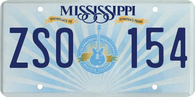 MS license plate ZSO154