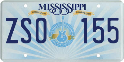 MS license plate ZSO155