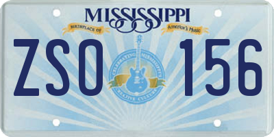 MS license plate ZSO156