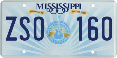 MS license plate ZSO160
