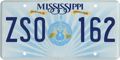 MS license plate ZSO162