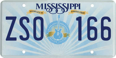 MS license plate ZSO166