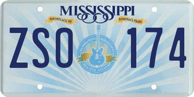 MS license plate ZSO174