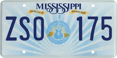 MS license plate ZSO175