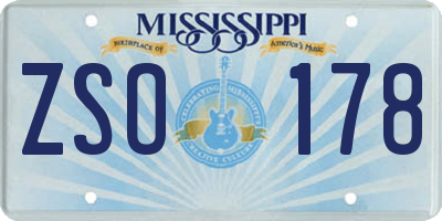 MS license plate ZSO178