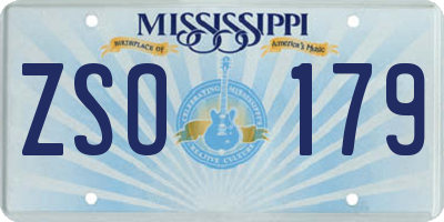 MS license plate ZSO179