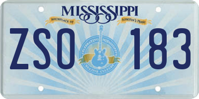 MS license plate ZSO183