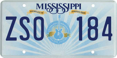 MS license plate ZSO184