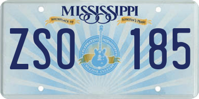 MS license plate ZSO185