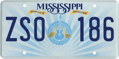 MS license plate ZSO186