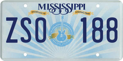 MS license plate ZSO188
