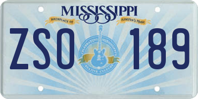 MS license plate ZSO189