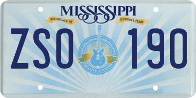MS license plate ZSO190