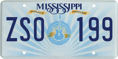MS license plate ZSO199