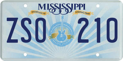 MS license plate ZSO210
