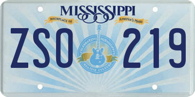 MS license plate ZSO219
