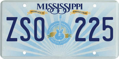MS license plate ZSO225