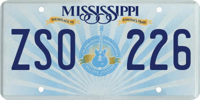 MS license plate ZSO226